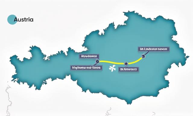 Karte von Österreich mit hervorgehobenen GO-Mautstrecken und Vignetten-Pflichtzonen